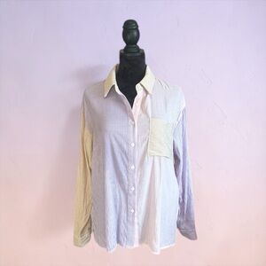 Sadie & Sage Pastel Multi-Colorer Button Down NWOT